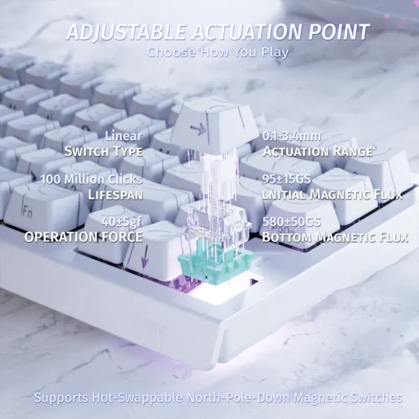ATTACK SHARK X68 HE Rapid Trigger Keyboard Magnetic Switch